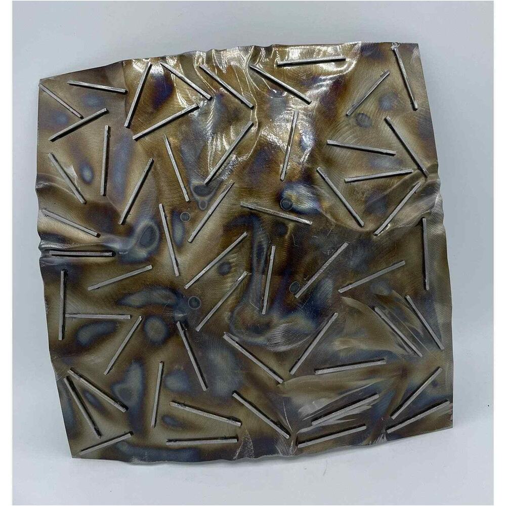 Vintage Curtis Jere Cool Squares Metal Wall Sculpture Plaque Artisan House S6